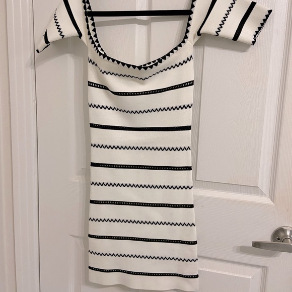 BCBG off shoulder dress black and white in Small - Picture 1 of 4